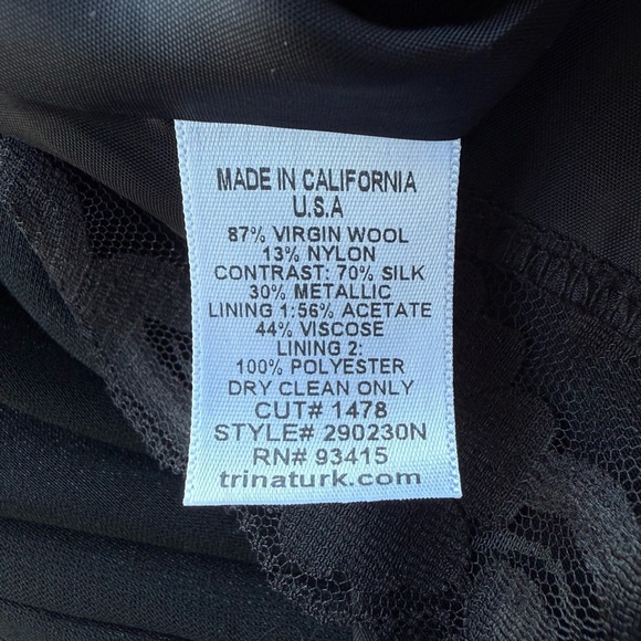 Trina Turk Black Gold Silver Metallic Wool Patterned Sleeveless Sheath Dress 👗 - Picture 6 of 8